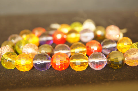 Bead, fire-polished glass, 4mm faceted 10mm round-$0.50 per 3pc