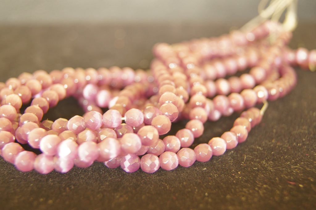 Bead, fire-polished glass, Amethyst Purple, 4mm faceted round - $0.50 per 3pc