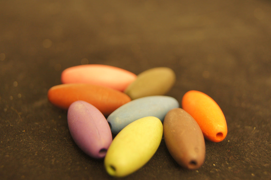 Bead mix, painted wood (coated), multicolored hand-cut pattern - 1.5cm x 1.5cm - $0.5 per 5 piece