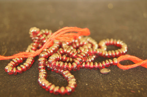 Bead, porcelain, glossy blood red 30mm rondelle- $0.50 per 3pc
