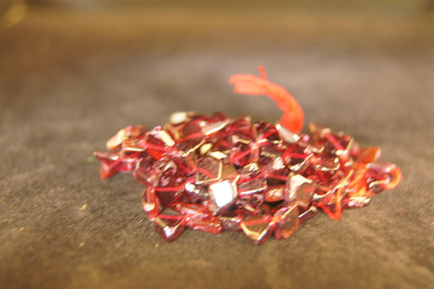 Bead, porcelain, glossy blood red 50mm 'kite'- $0.50 per 3pc