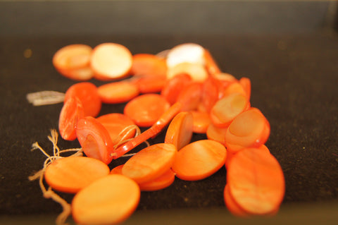 Bead, porcelain, glossy red 20mmx10mm flat - $0.50 per 2pc