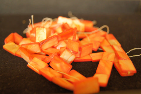Bead, porcelain, parallelogram opaque red 15mmx10mm flat - $0.50 per 3pc