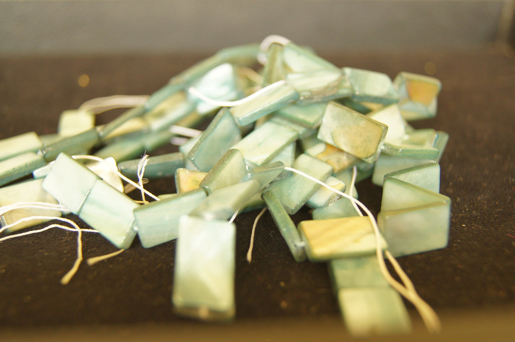 Bead, porcelain, parallelogram opaque turqouise 15mmx10mm flat - $0.50 per 3pc