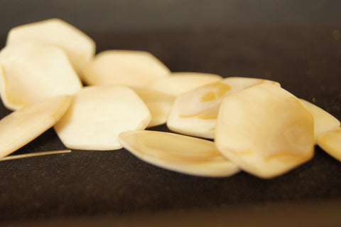 Bead, porcelain, white alabaster 'marble', 30mmx30mm Octagon - $0.50 per 2pc