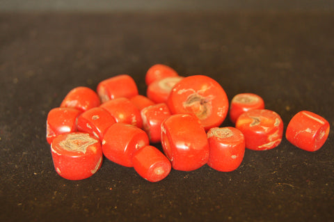 Bead, turquoise (imitation), red, small chip and small to large pebble - small(1cm all round),(1.5cm all round) - $0.50 per pc