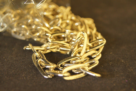 Chain, silver-finished steel, 2.2mm x 15mm cable - $0.50 per 5cm