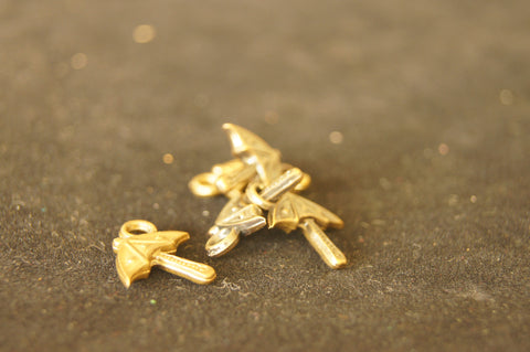 Pendant - Old-brass finish - 10mm x 5mm - Umbrella - $0.50 per 2 pc
